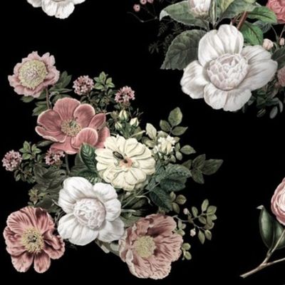 10" Heirloom Florals - Black