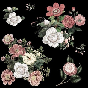 10" Heirloom Florals - Black