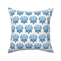 17-10N Indigo Blue Boho Floral Damask || Owl Bird Watercolor Home Decor Navy White_Miss Chiff Designs