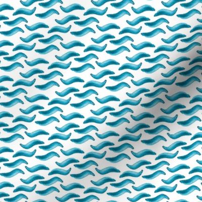 16-18H Indigo Turquoise Blue Boho Watercolor Waves Nautical_Miss Chiff Designs