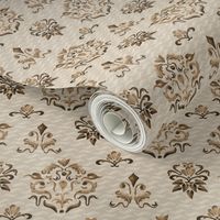 6-18E 1Damask Watercolor Beige Boho Chocolate Brown  Tan Taupe Modern Farmhouse_Miss Chiff Designs