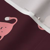 Happy Crazy Uterus in Burgundy, large size