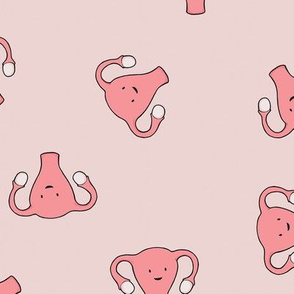Happy Crazy Uterus in Pink, large size