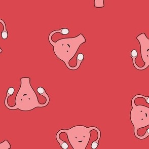 Happy Crazy Uterus in Red, large size