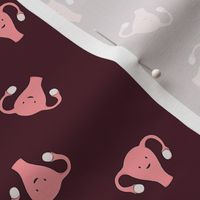 Happy Crazy Uterus in Burgundy, small size