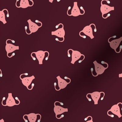 Happy Crazy Uterus in Burgundy, small size