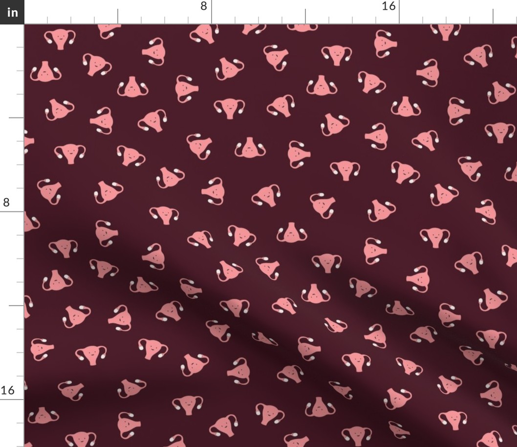 Happy Crazy Uterus in Burgundy, small size