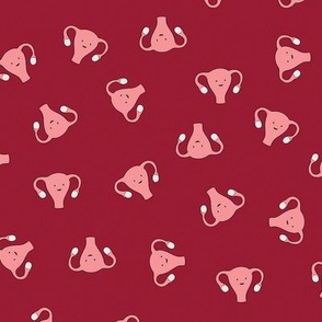 Happy Crazy Uterus Blood Red, small size