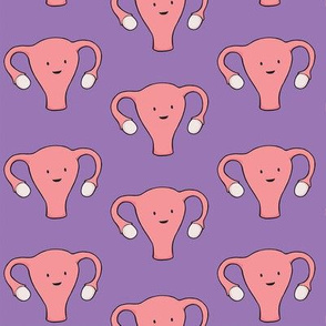 Happy Uterus in Dark Purple, large repeat