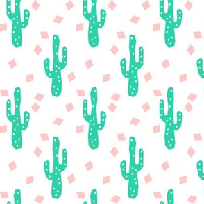 Geometric Pink and Green Cactus