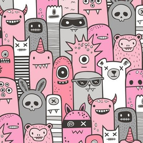 Monsters and Friends Pink