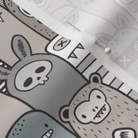 Monsters and Friends Warm Grey