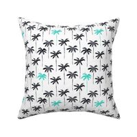 palm trees - watercolor black and teal