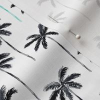 palm trees - watercolor black and teal