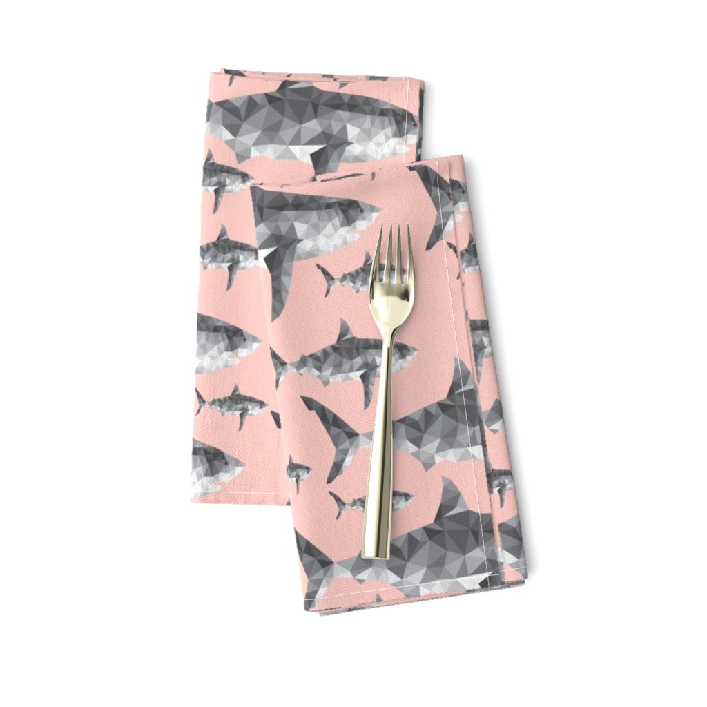 Geometric Sharks Blush Pink - Nautical - Summer