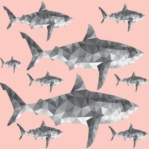 Geometric Sharks Blush Pink - Nautical - Summer