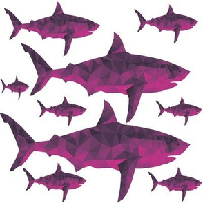 Geometric Sharks Orchid - Nautical Shark - Summer