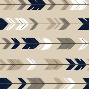 Arrow Feathers - Tan and NAVY