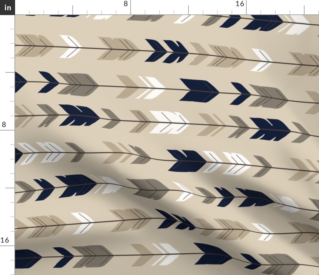 Arrow Feathers - Tan and NAVY