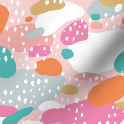 Abstract color pops paint and strokes colorful spots for girls