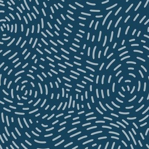 Stitched Swirls - Navy