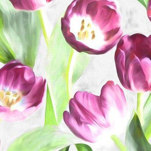 Mother's Day Painted Tulips on Grey large version