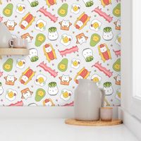 funny cat food succulent pattern