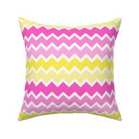 Hot Pink Yellow Ombre Chevron Zigzag Pattern