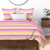 Hot Pink Yellow Ombre Chevron Zigzag Pattern