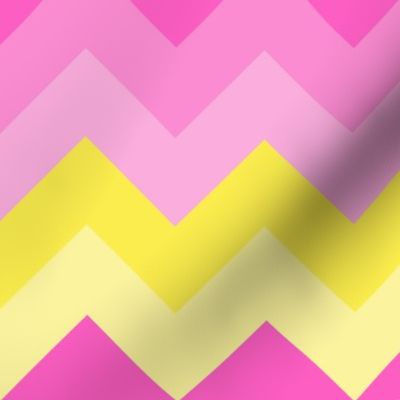 Hot Pink Yellow Ombre Chevron Zigzag Pattern