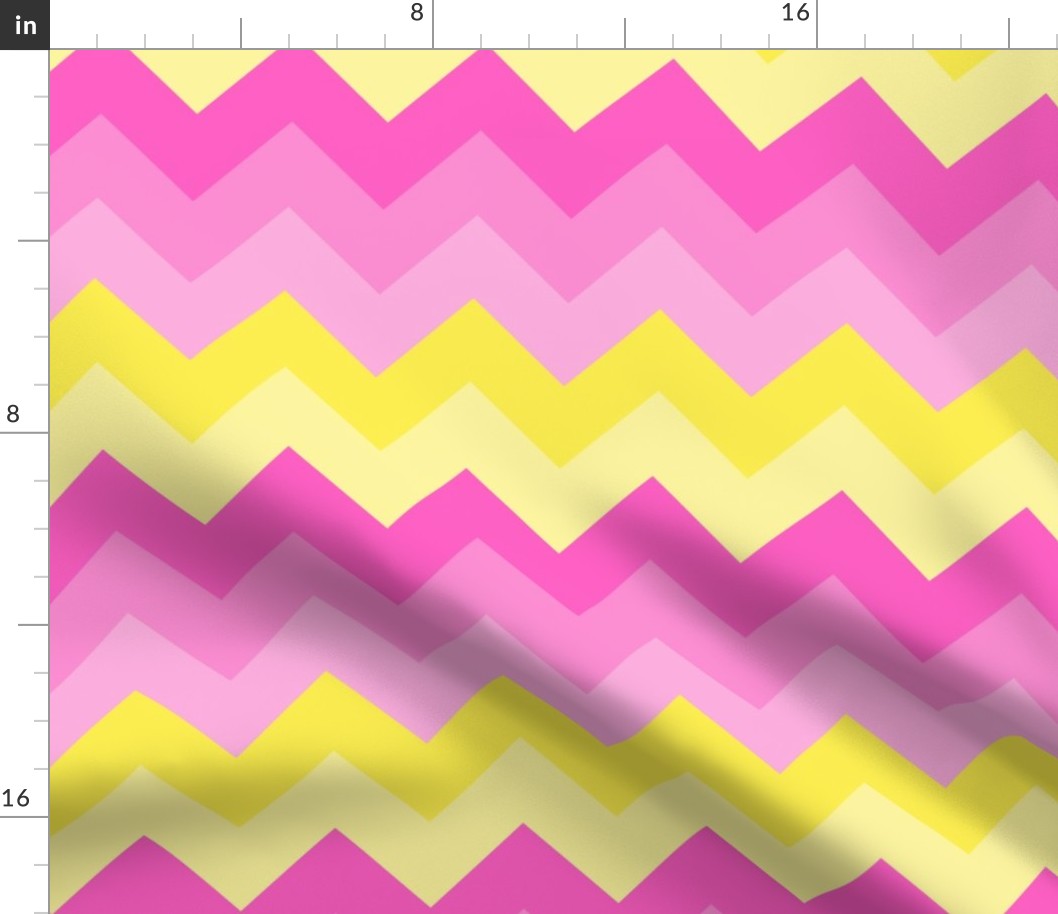 Hot Pink Yellow Ombre Chevron Zigzag Pattern