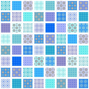 Winding Cotton Cool Blues Quilt