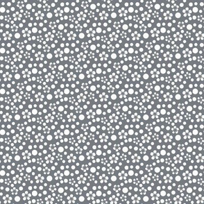 Small Apple Blossoms and Dots, Gray, White 