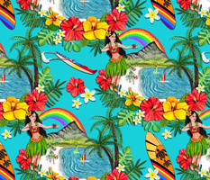 _TK-All_ORIGINAL_ART_Teal-Hawaii_Rainbow-Wk_One-150dpi