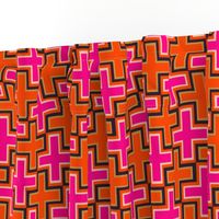 70s Pink and Orange Electric Crosses by Cheerful Madness!!
