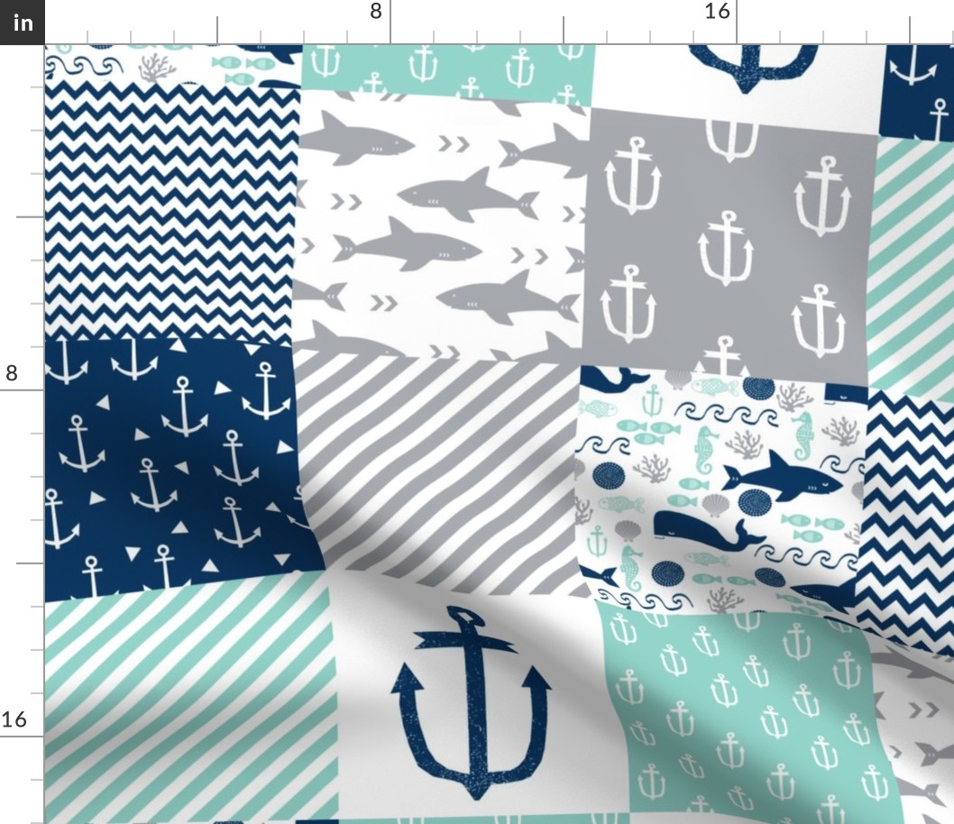 nautical cheater quilt
