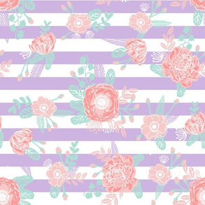 lavender stripes floral fabric baby girl nursery 