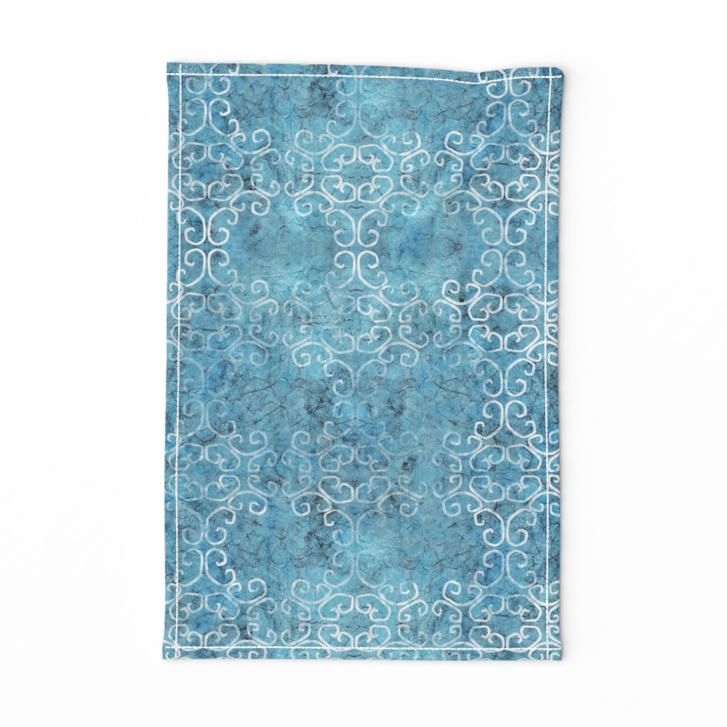 blue batik scroll