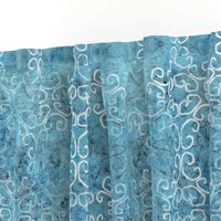 blue batik scroll