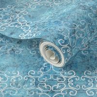 blue batik scroll