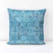 blue batik scroll