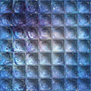 MINI EMBOSSED 3D SQUARES BLUE NEBULA SKY