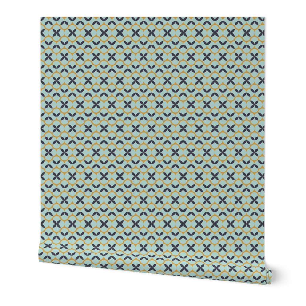 Mustard and Teal Bauhaus Floral