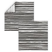 Watercolor Stripes Black and White
