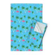 Pink Flamingo and Palm tree floral