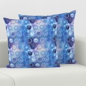 CIRCLES BUBBLES  ALTERNATED UNDER A BLUE NEBULA STARRY SKY