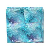 TURQUOISE  XL EVANESCENT MARBLE FLOWER IN THE SKY NEBULA 