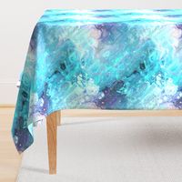 TURQUOISE  XL EVANESCENT MARBLE FLOWER IN THE SKY NEBULA 