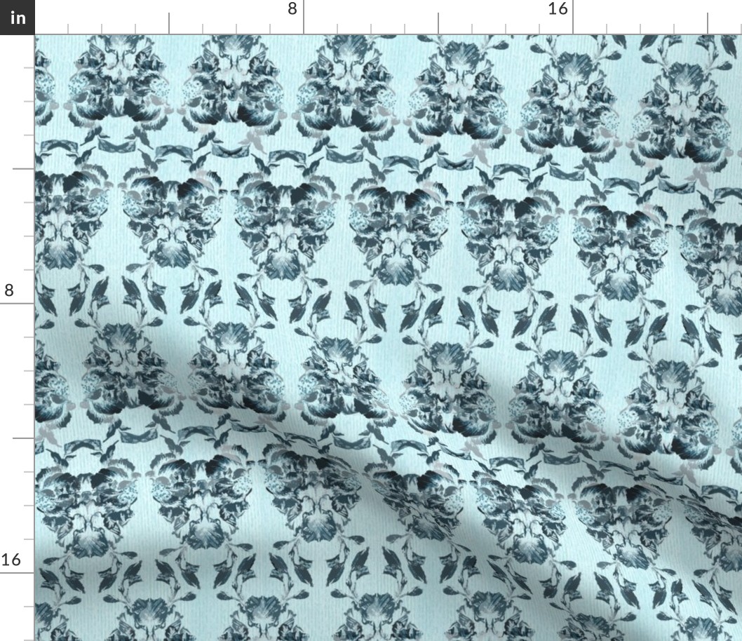 teal_blue_flowers_brocade_pattern_1