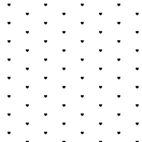 Valentines Day Fabric - HALF YARD - Sparkles! 100% Cotton Mini Tiny Hearts  Black